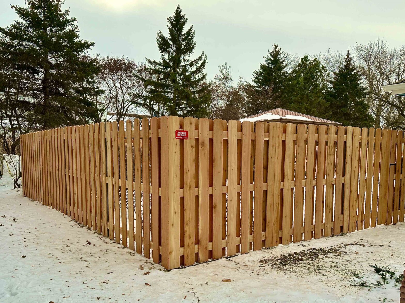 Photo of a residential shadowbox wood fence in West Metro, Minnesota