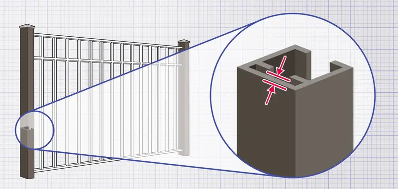 aluminum fence with strong, sturdy posts