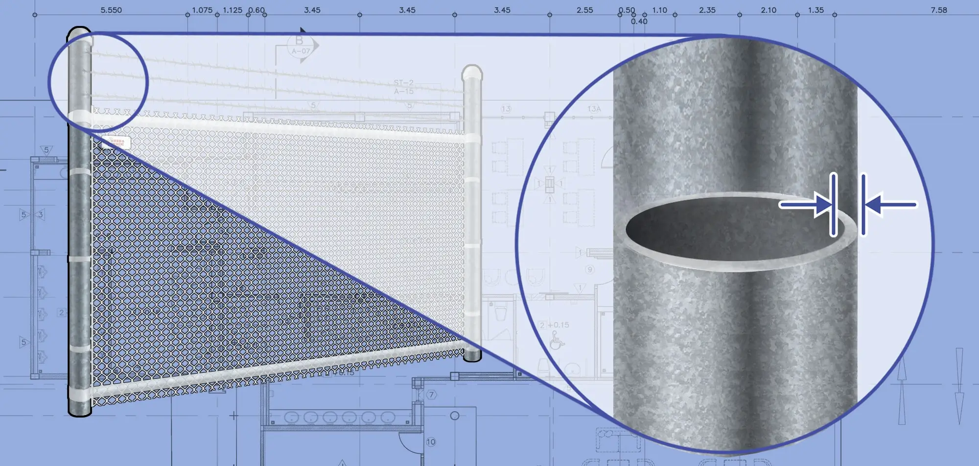 chain link fence posts for commercial properties