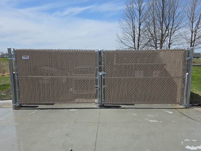 Commercial chain pink privacy gate company in the West Metro Minnesota area.