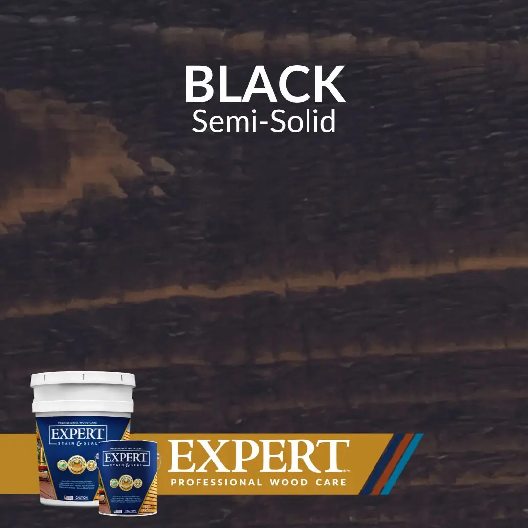 Black semi-solid stain by Expert Professional Wood care