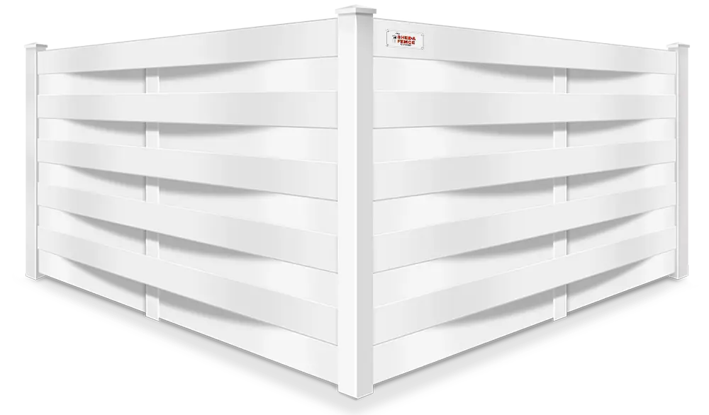 Basketweave privacy white vinyl fence project