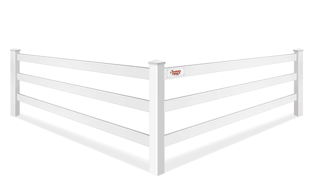 Ranch rail white vinyl fence