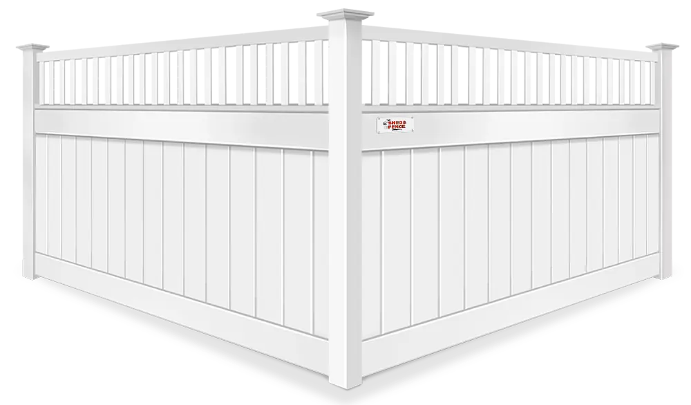 vertical lattice white vinyl fences