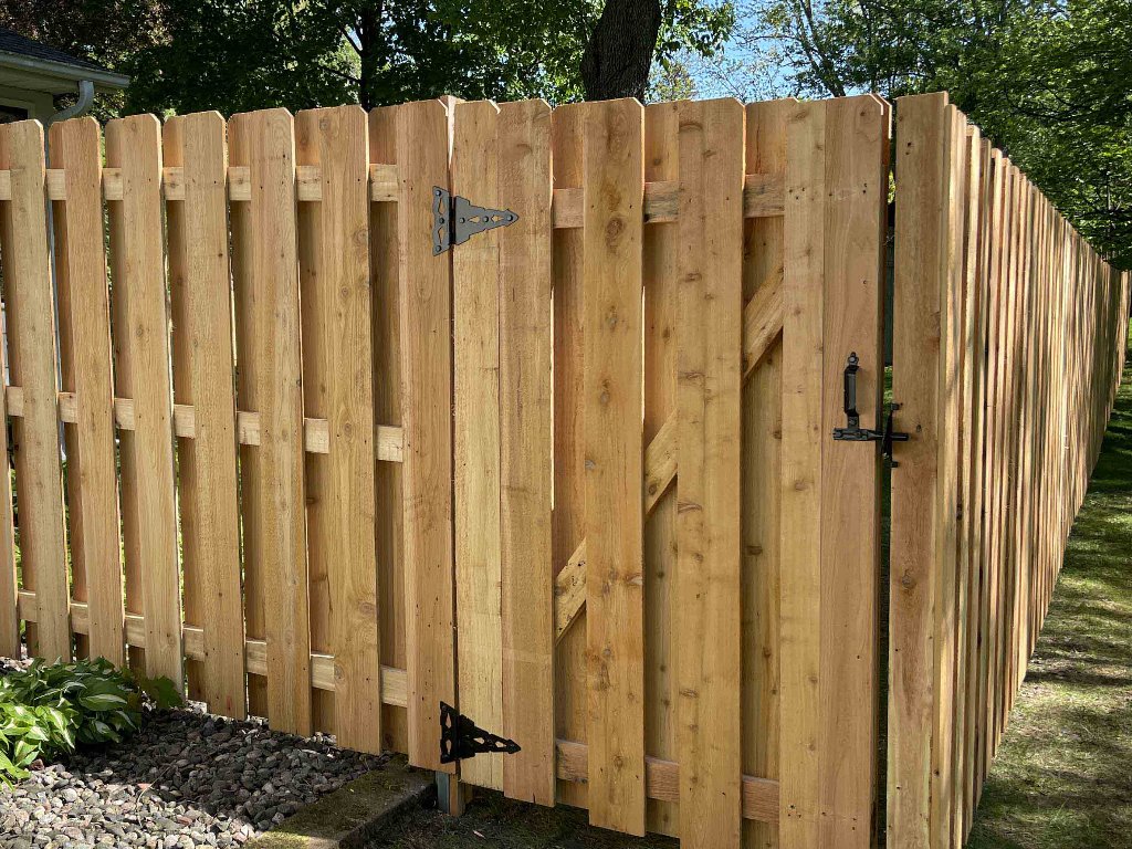 Mayer MN Shadowbox style wood fence